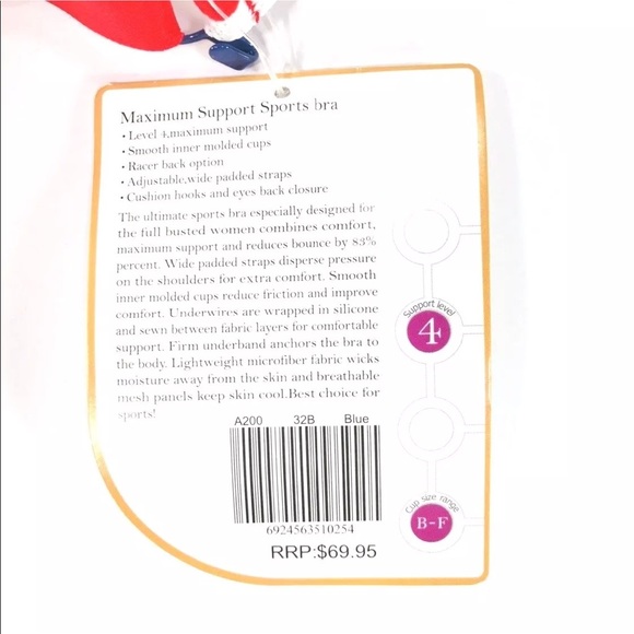 Level 4 Support Molded Cups Underwire Sports Bra - Picture 7 of 8